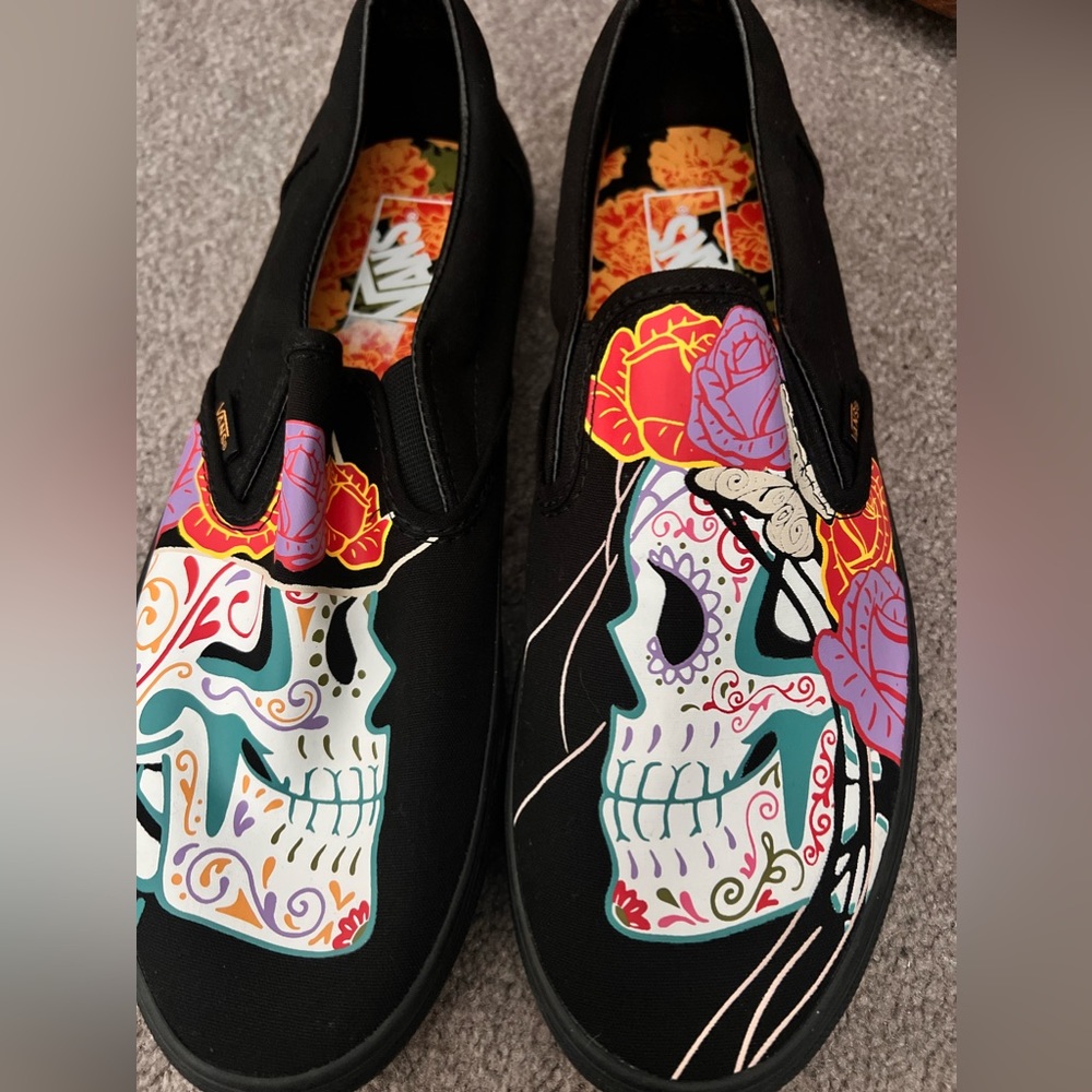 Vans Day of the dead slip ons